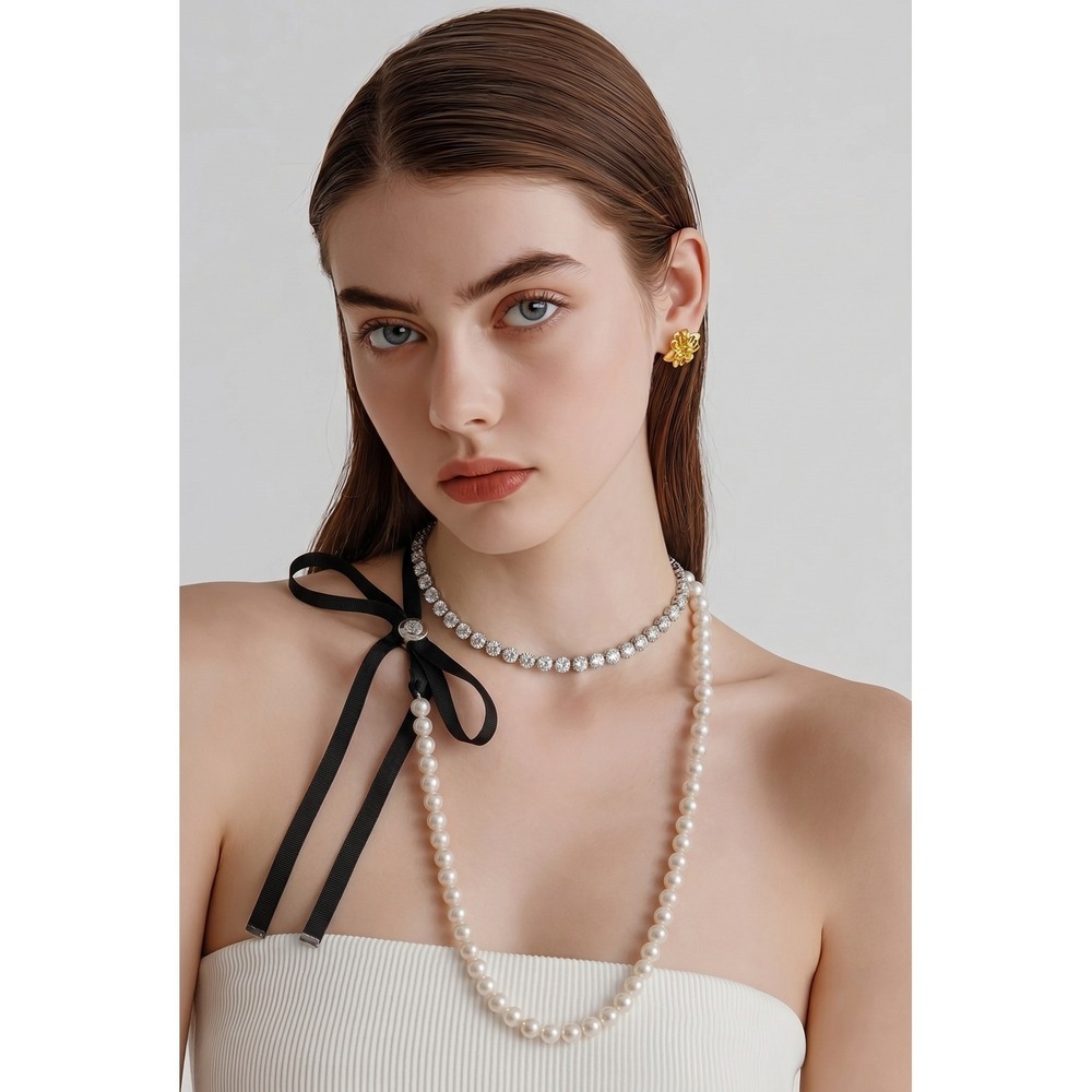 Swarovski Soft‎ Headband Necklace with Crystals & Pearls - Original Box